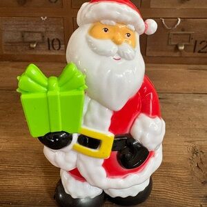 Vintage Blow Mold Santa Claus lights up and says “Ho Ho Ho Merry Christmas “